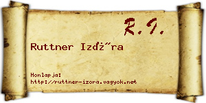Ruttner Izóra névjegykártya